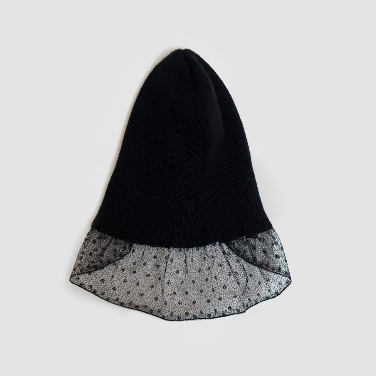 Valentino Couture Cashmere Veil Beanie (black) Size | Depop