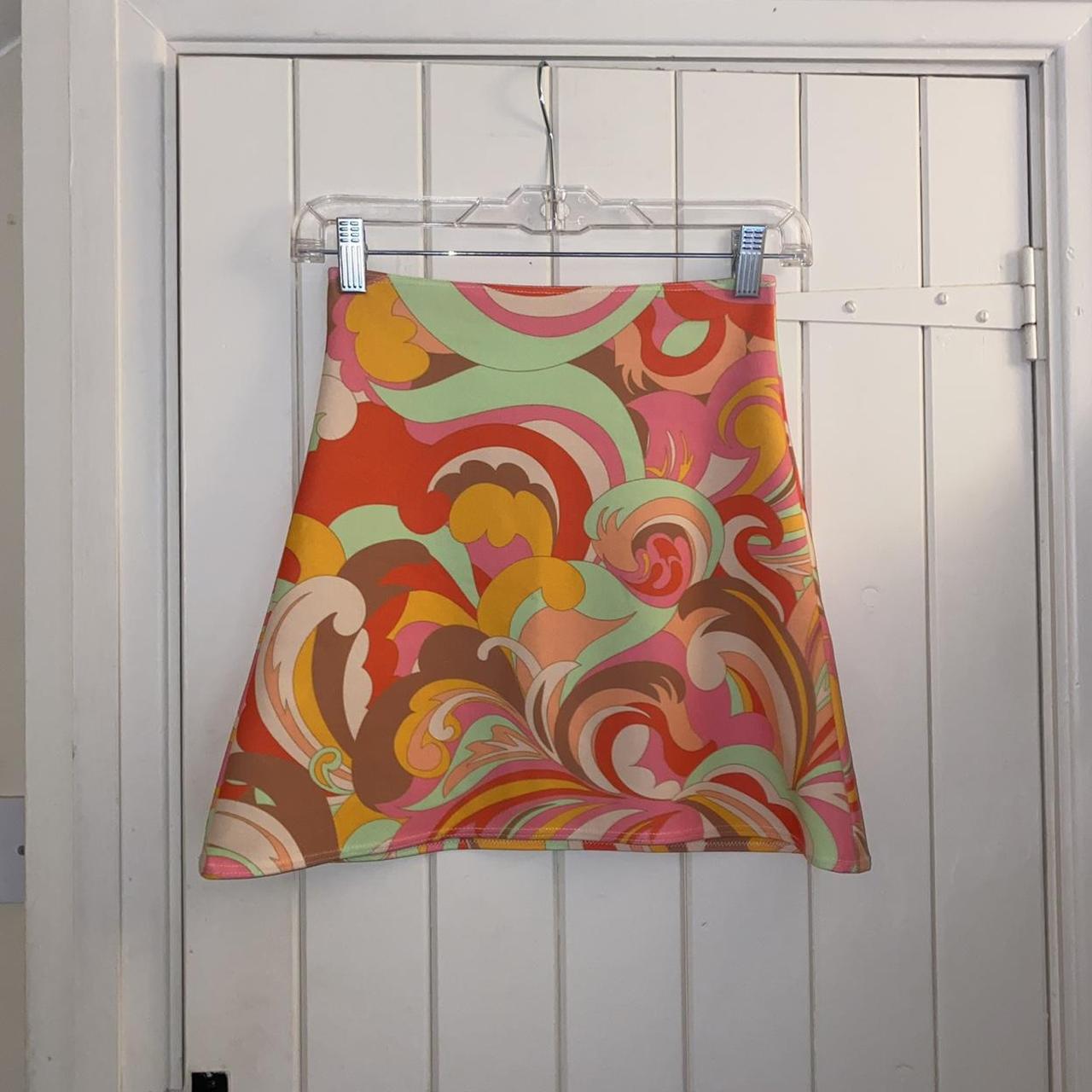 CUSTOM HANDMADE SKIRT FROM FRUIT SALAD VINTAGE PAID... Depop