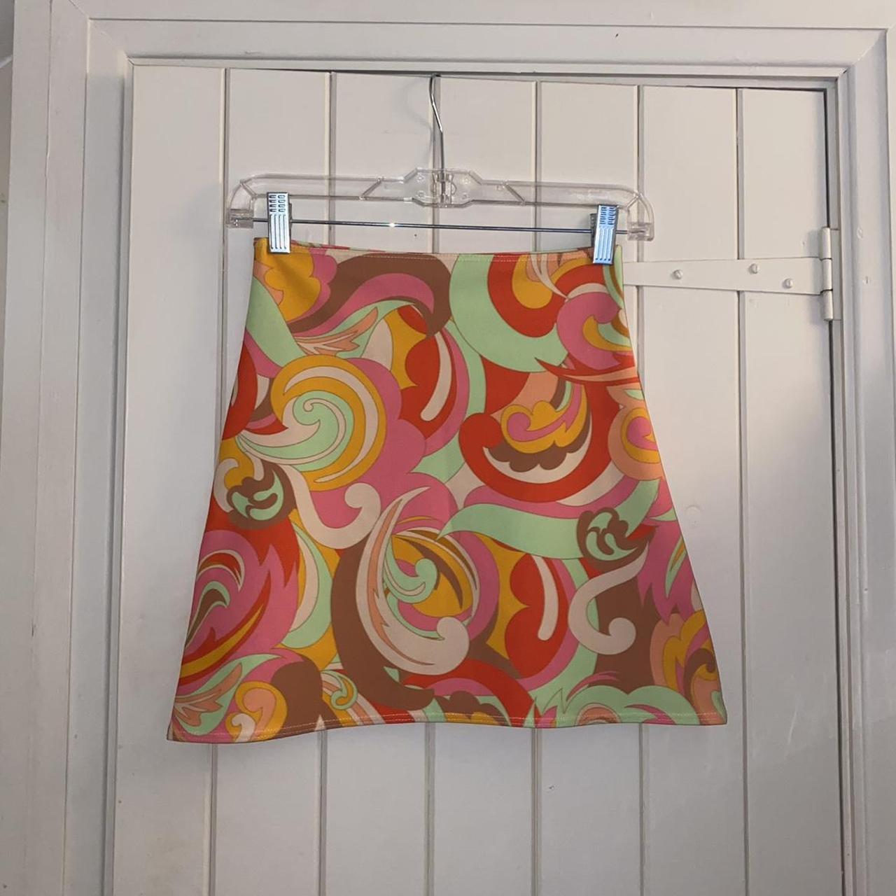 CUSTOM HANDMADE SKIRT FROM FRUIT SALAD VINTAGE PAID... Depop