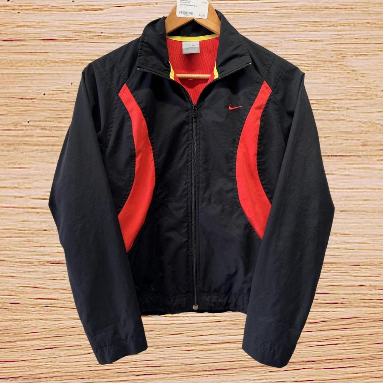 Nike Black and Red Jacket Depop