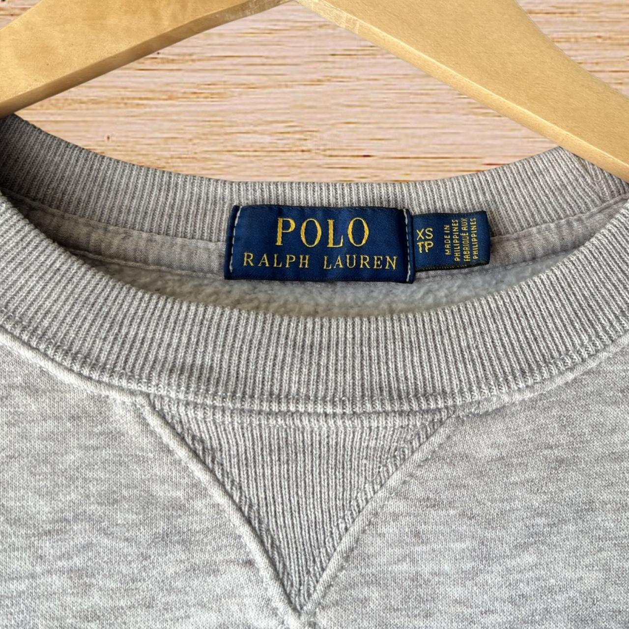 Grey polo bear sweatshirt crewneck~ New York Polo - Depop