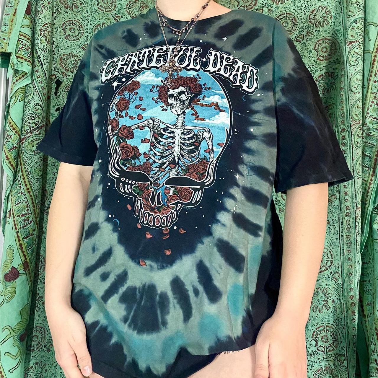 Vintage Liquid Blue Grateful Dead Band Shirt - Depop