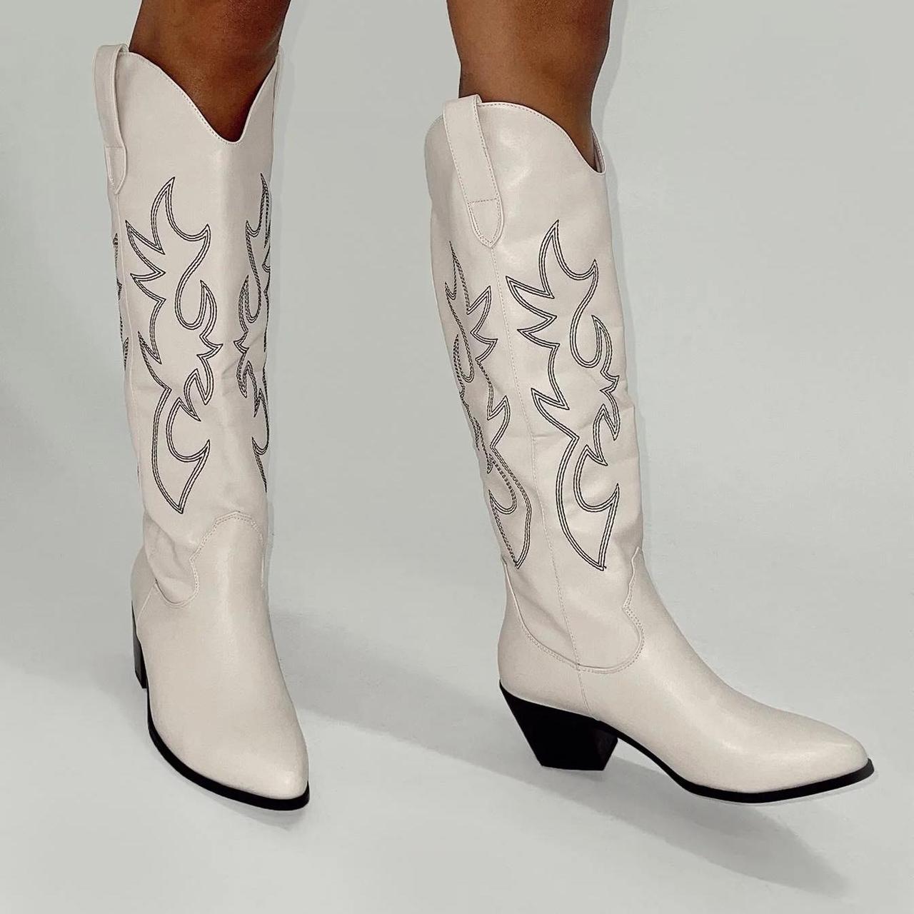 Bone White Cowboy Boots 🤠 BRAND NEW (Event... - Depop