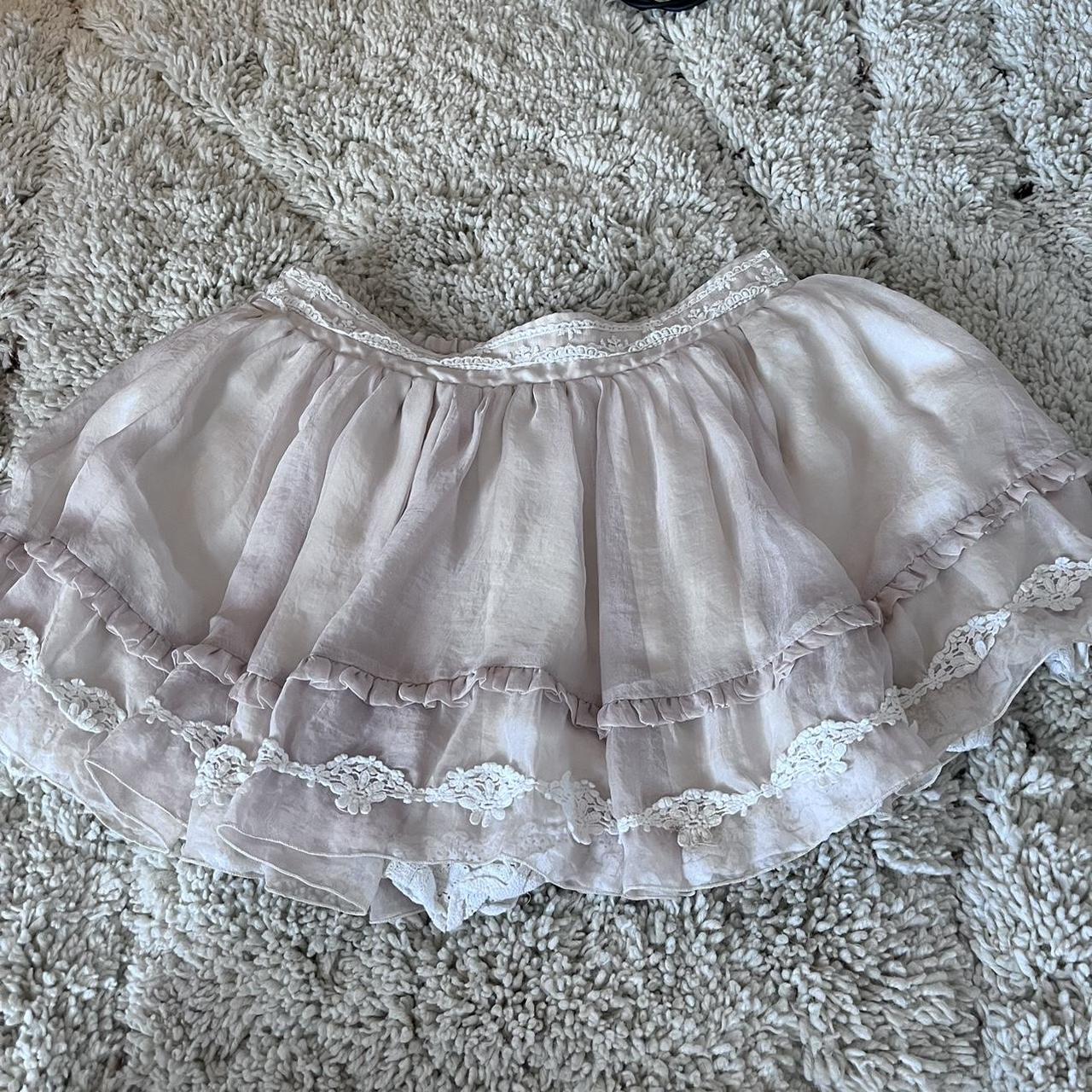 powder light pink liz lisa sukapan skirt with... - Depop