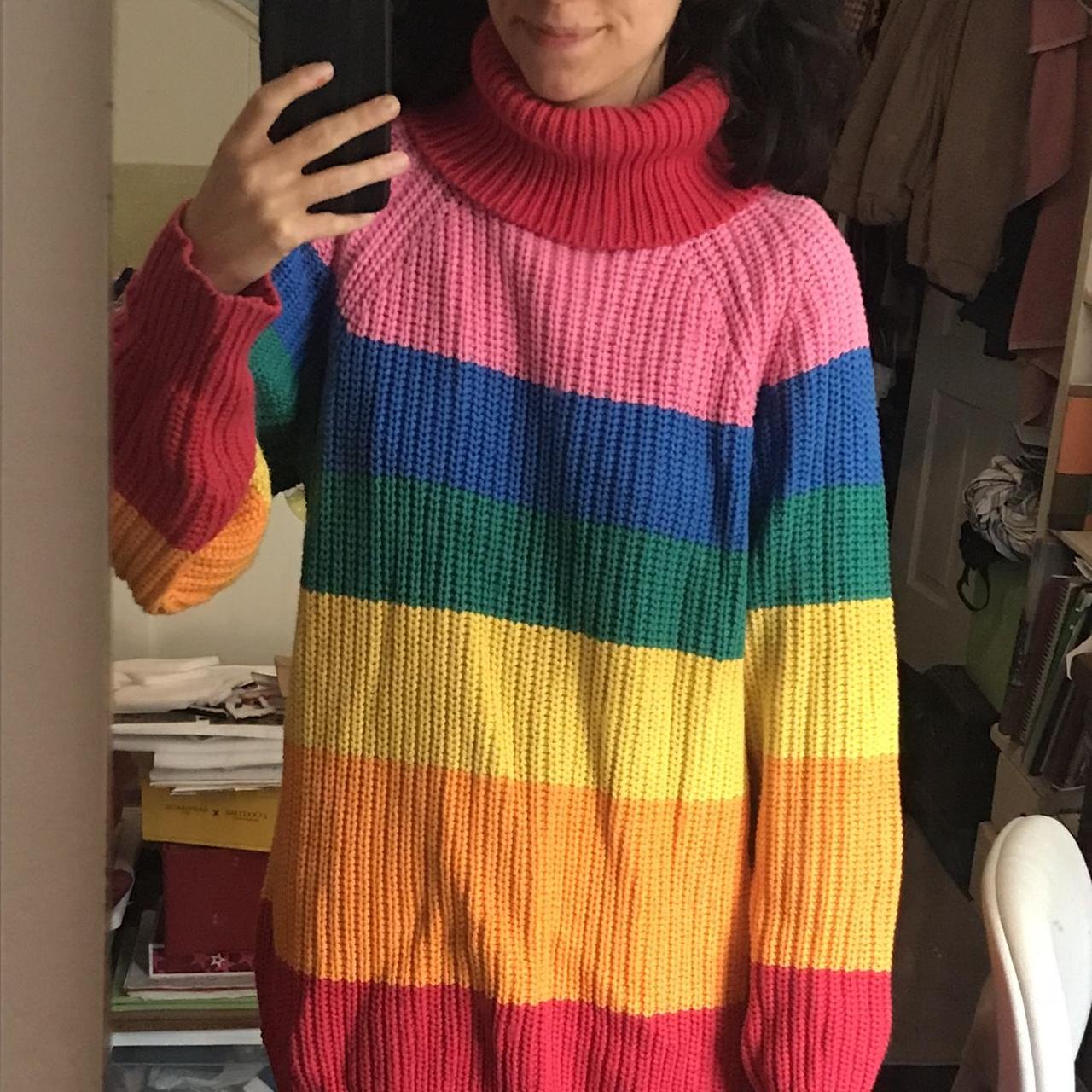 Lazy oaf rainbow outlet roll neck jumper