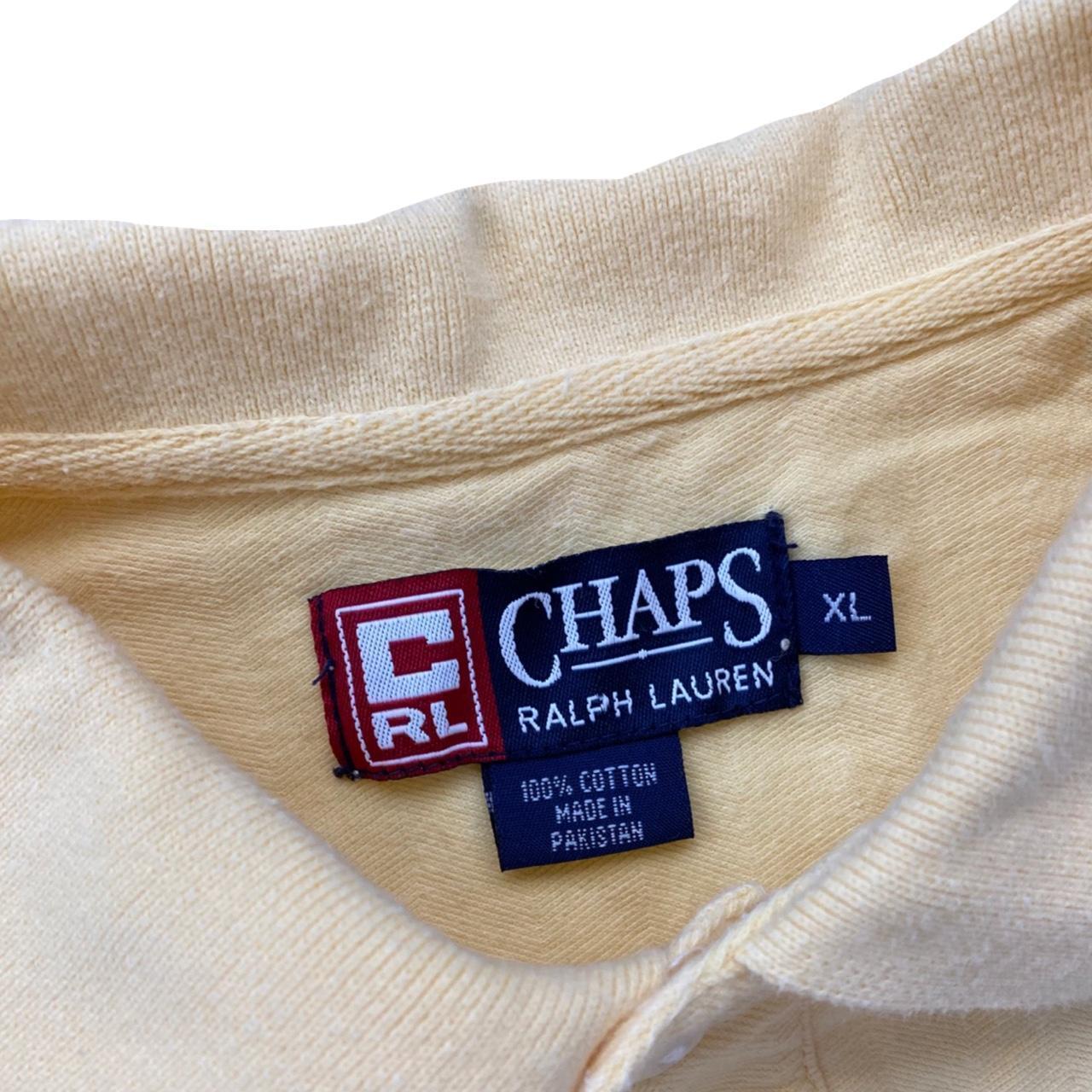 Chaps Ralph Lauren yellow vintage polo size xl runs... - Depop