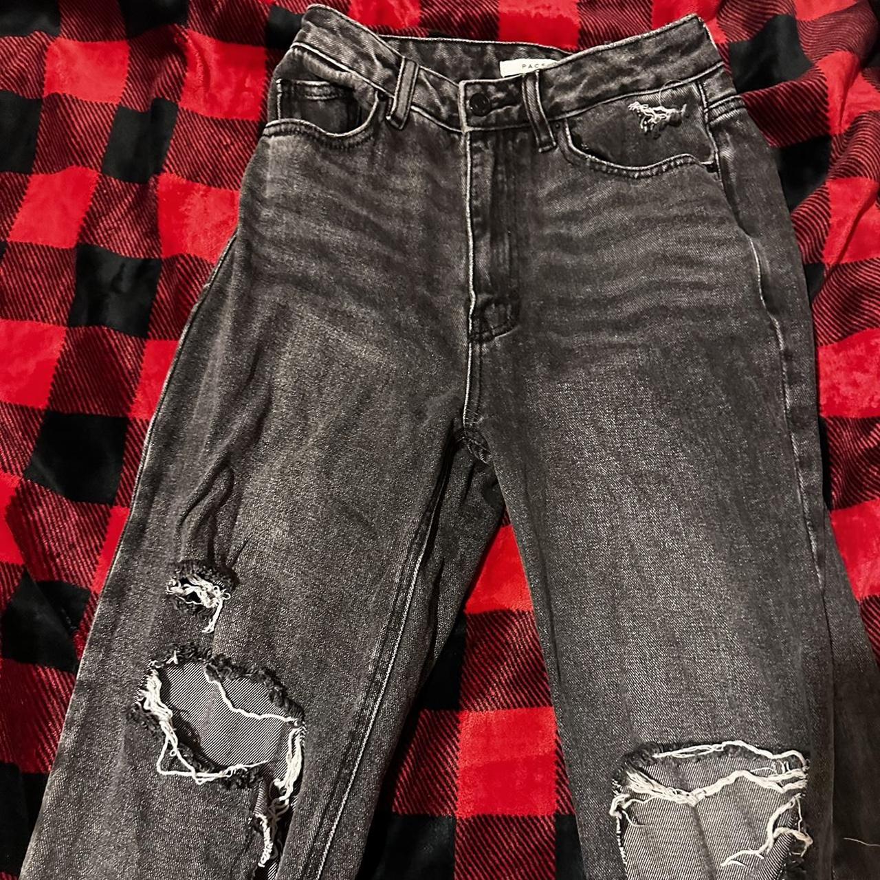 PacSun Washed Black Ripped '90s Boyfriend... - Depop