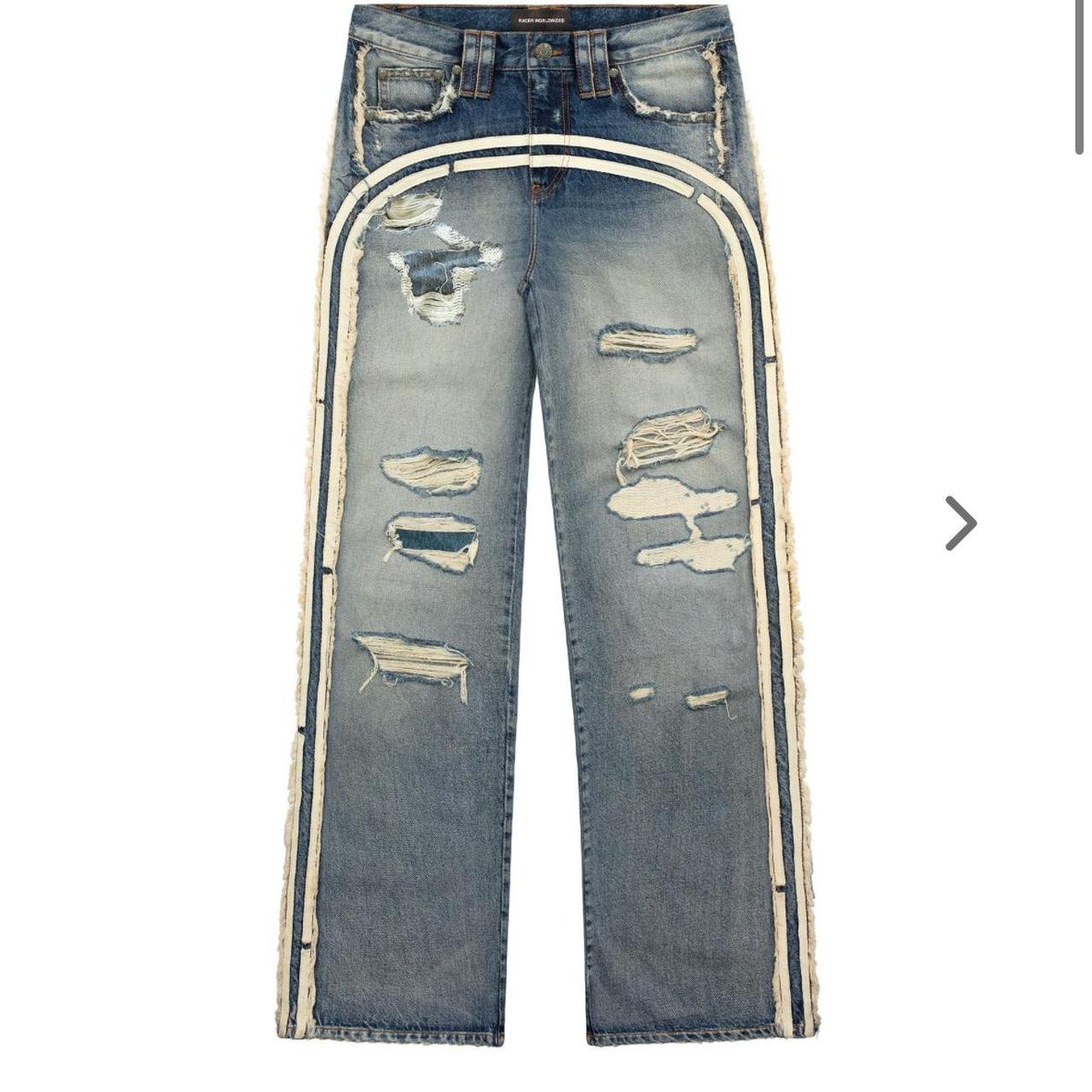RACER WORLDWIDE TRACK JEANS SIZE 26/XS BRAND NEW... - Depop