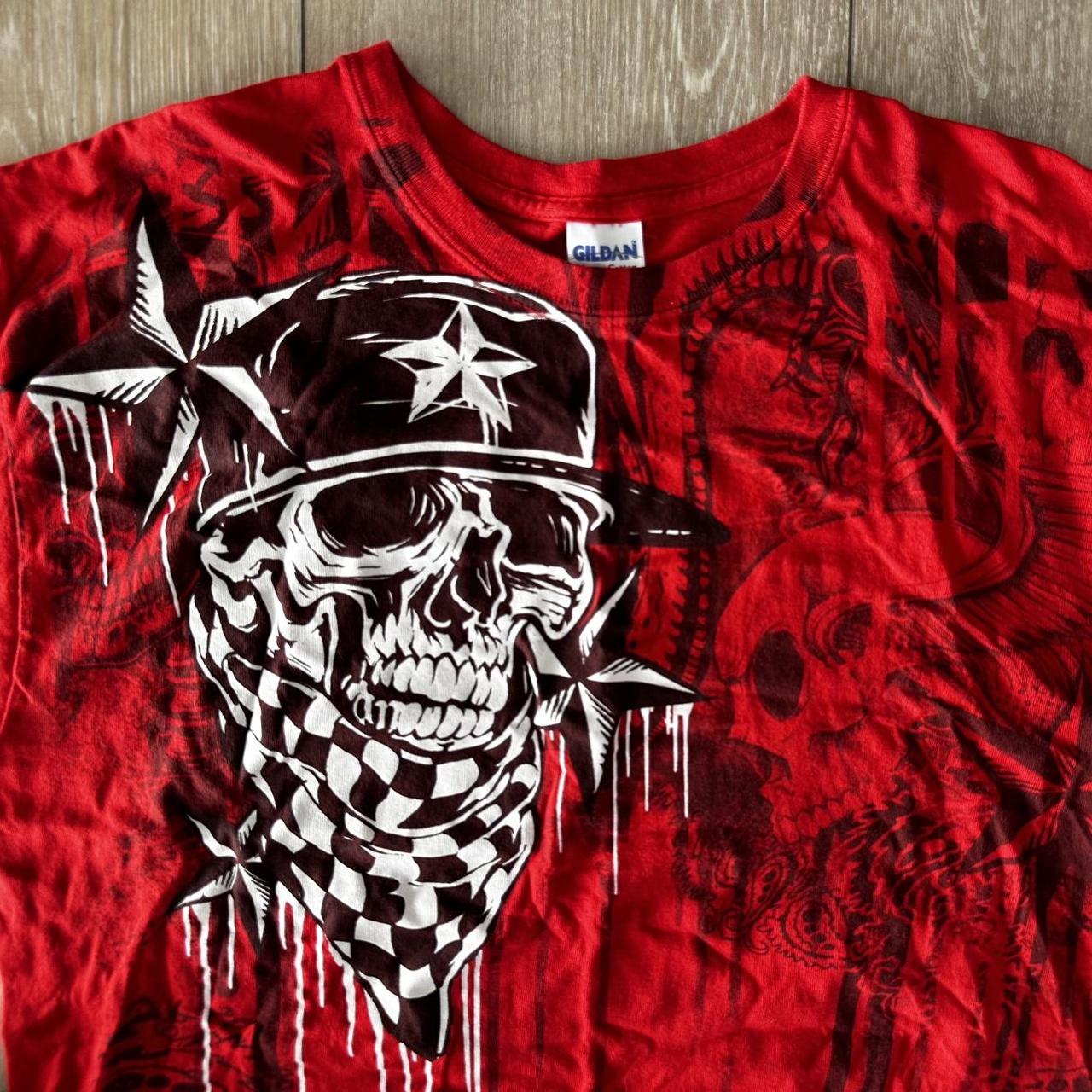 Y2K skater grunge skull Shirt •size large •perfect | Depop