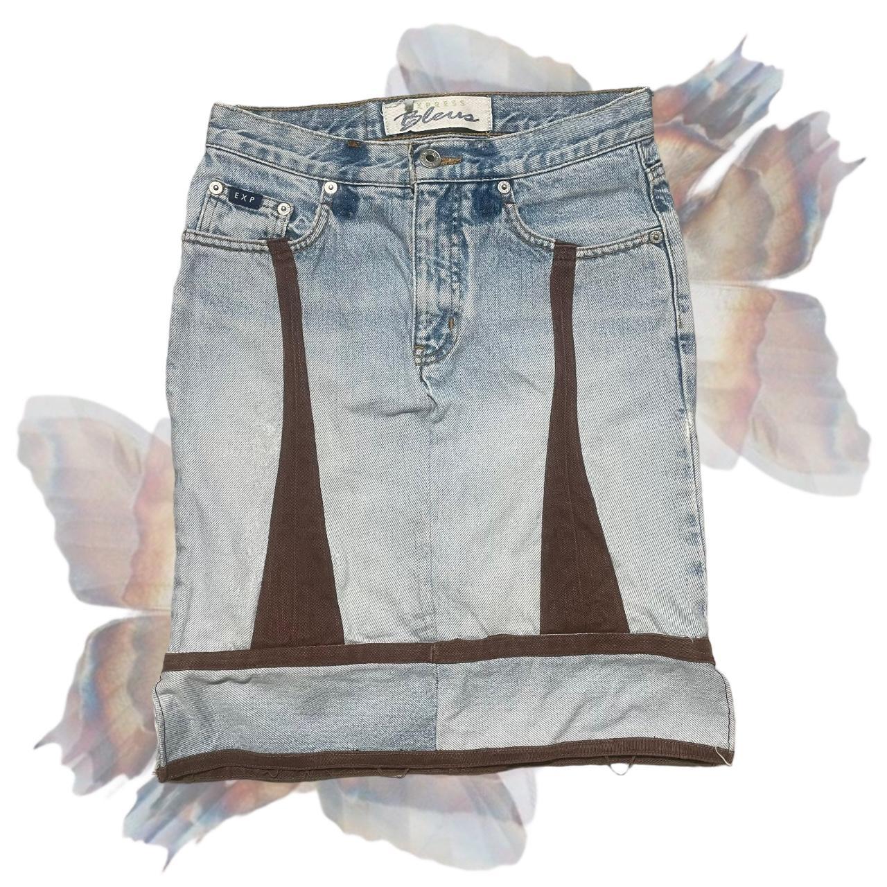 Express Bleus Subversive Denim Skirt 26 Waist