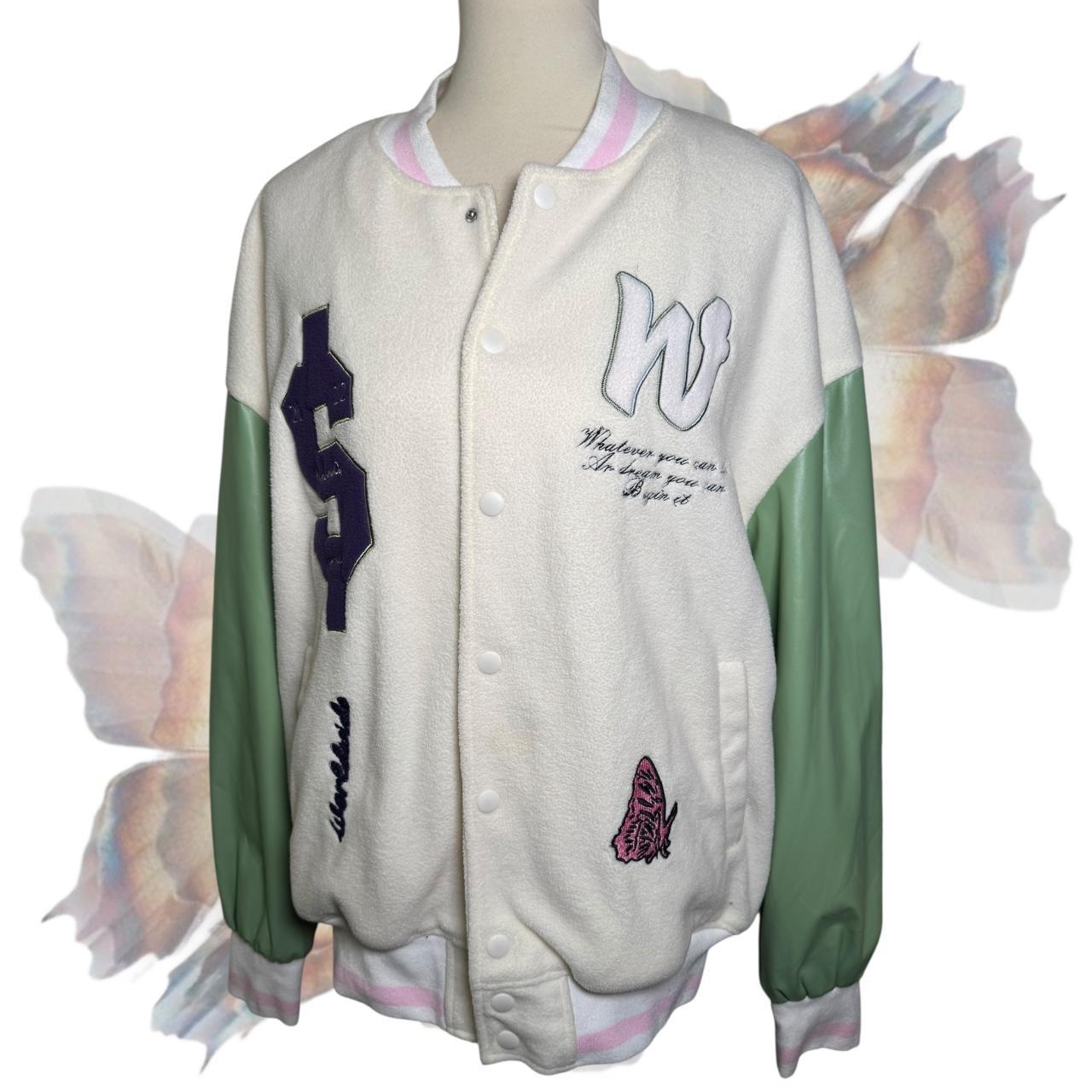 Preloved Women's Varsity Jacket - White/Multi - M… - image 1