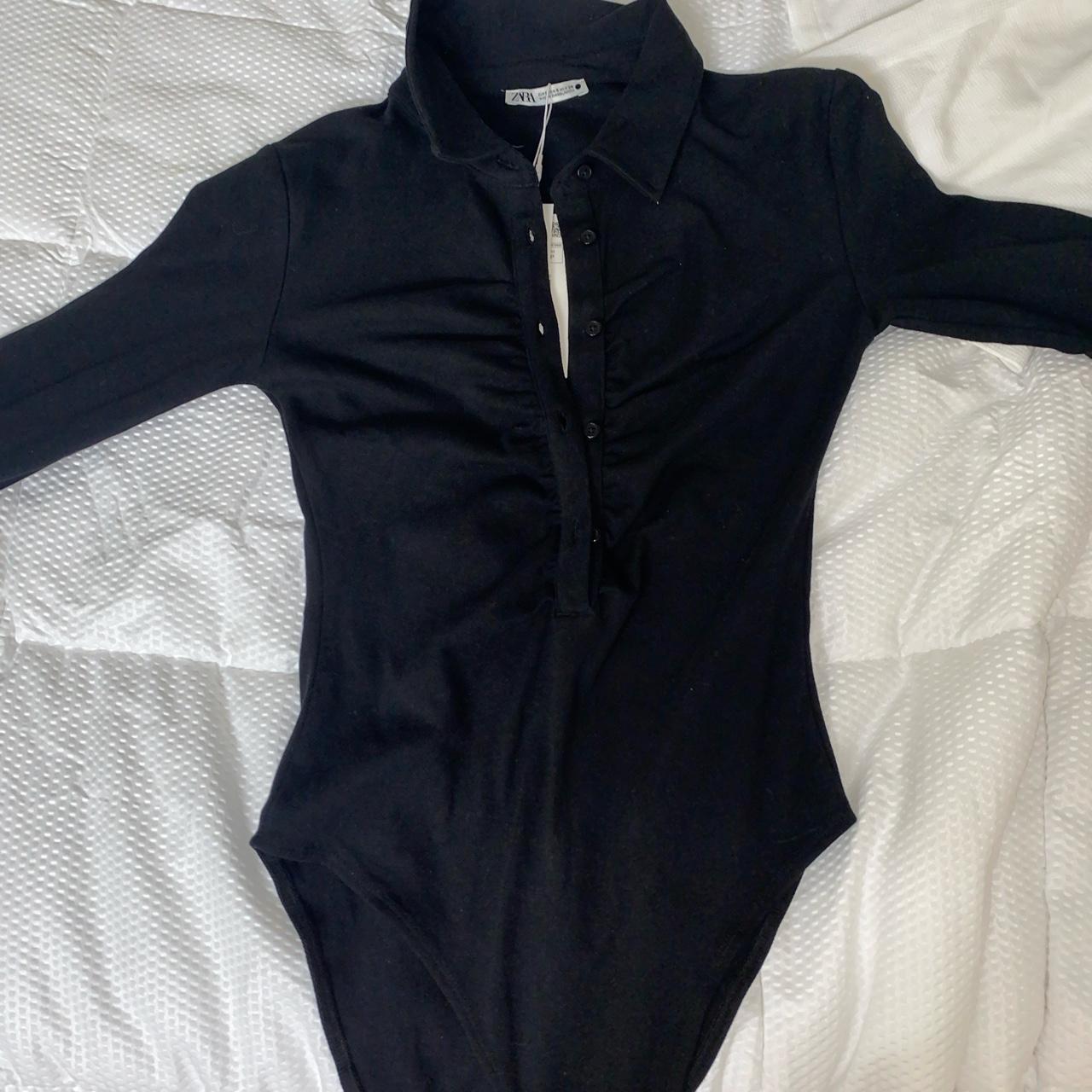 Zara Women's Black Bodysuit | Depop