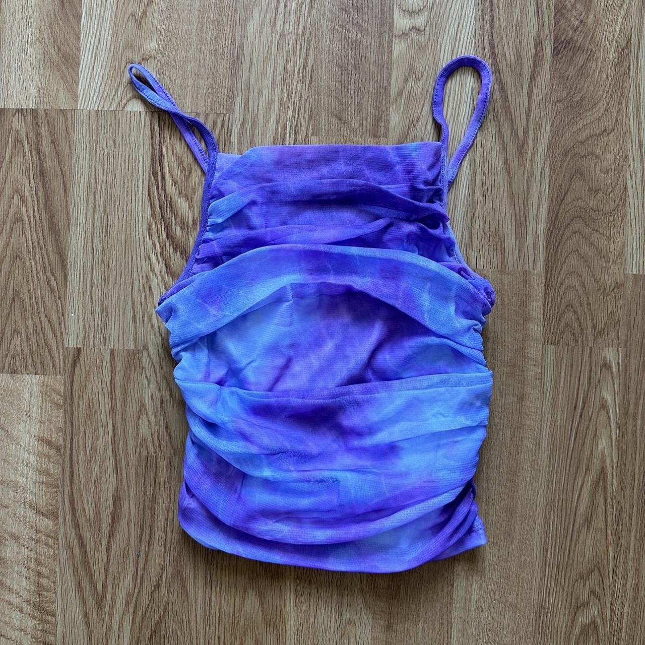 Urban Outfitters Women S Purple And Blue Crop Top Depop