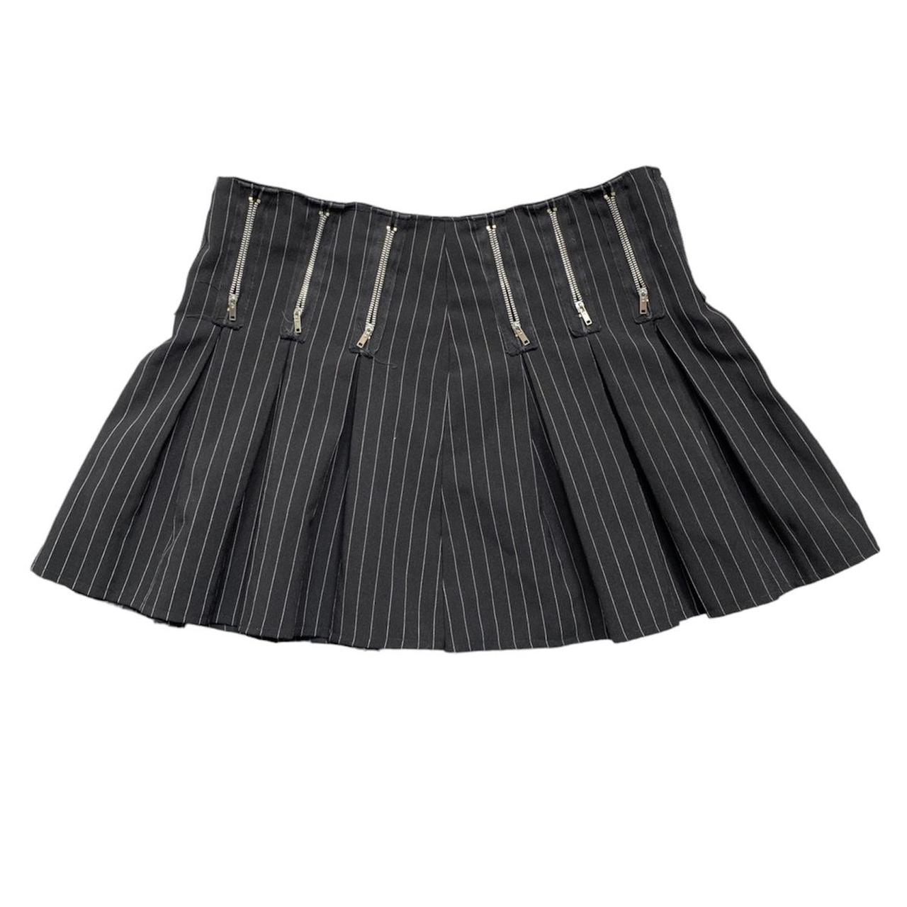 Insane Rare Mall Goth Pinstripe Pleated Mini Skirt Depop