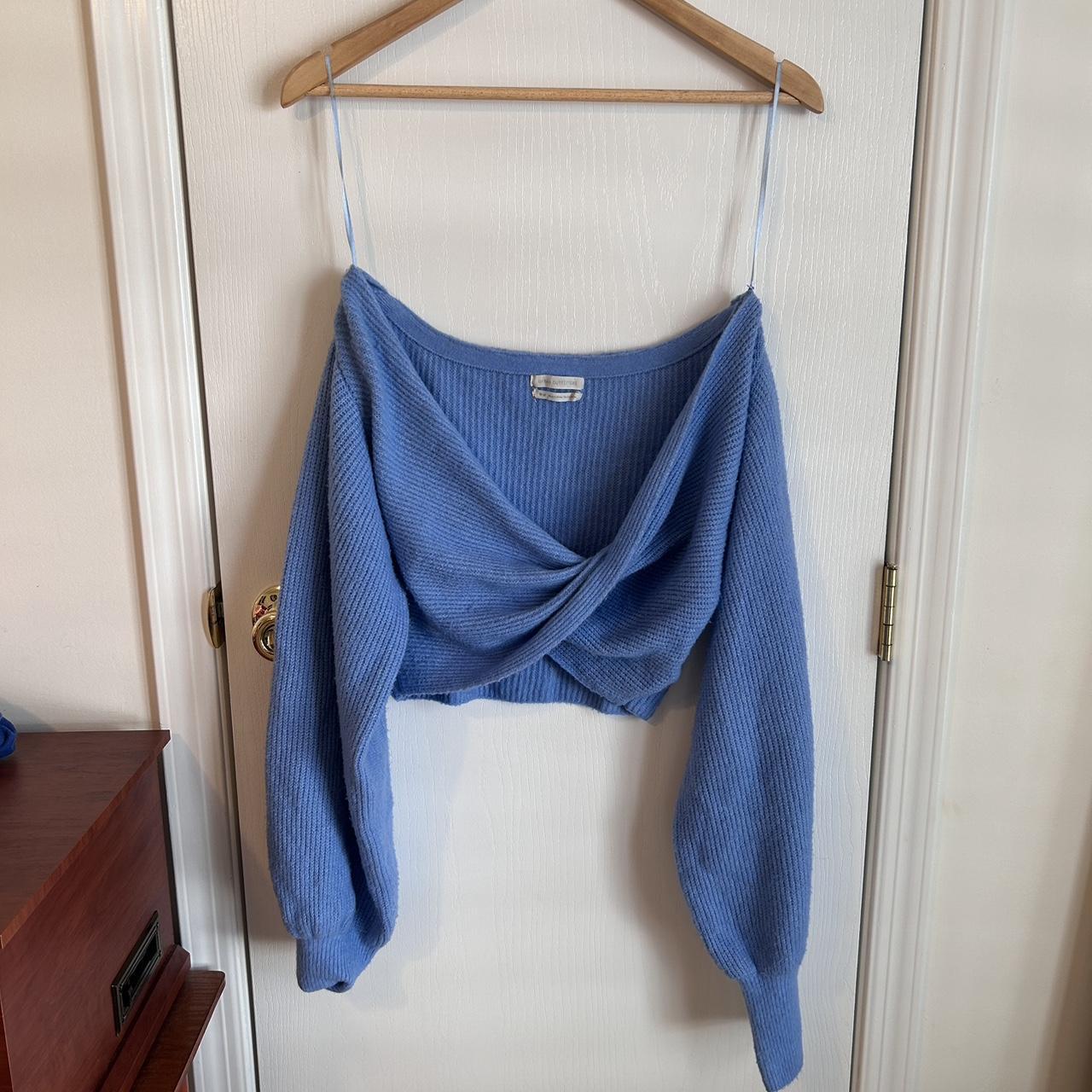 really pretty blue cropped sweater! its super... - Depop