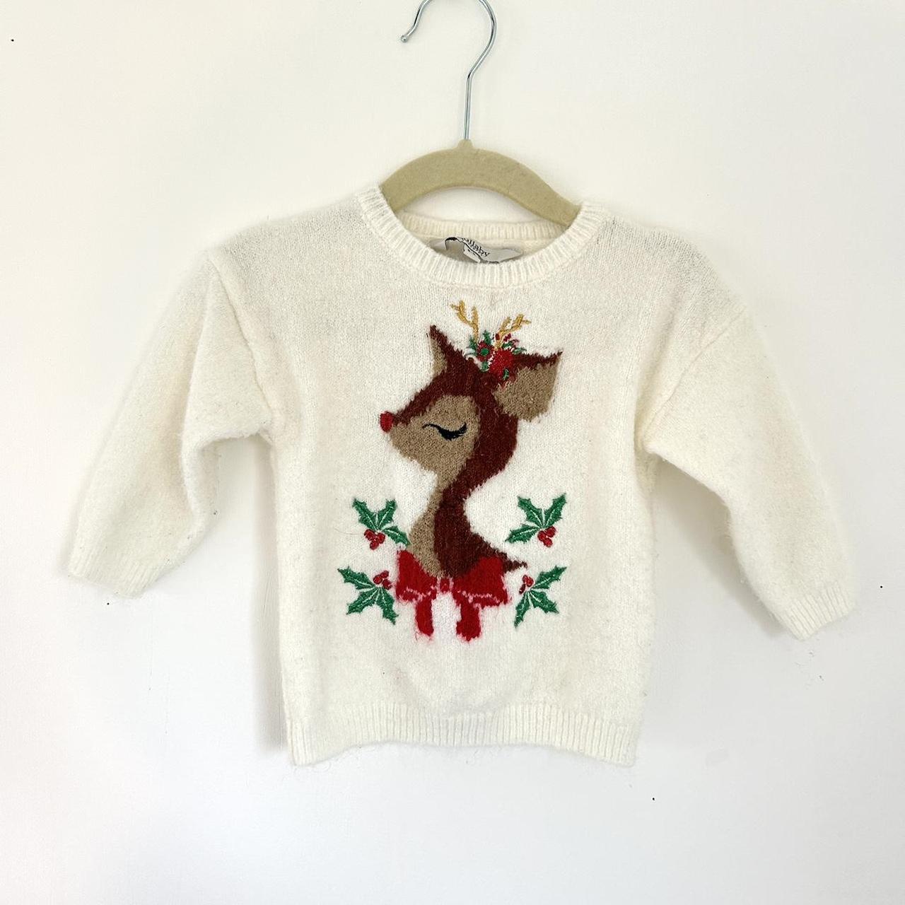 6 9 months baby Christmas Jumper cream Rudolph