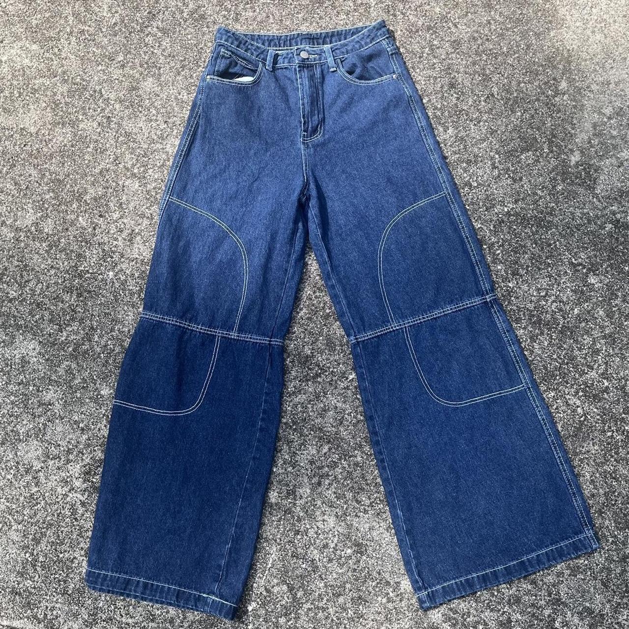 vintage y2k baggy jnco knockoff pants tagged a S... - Depop