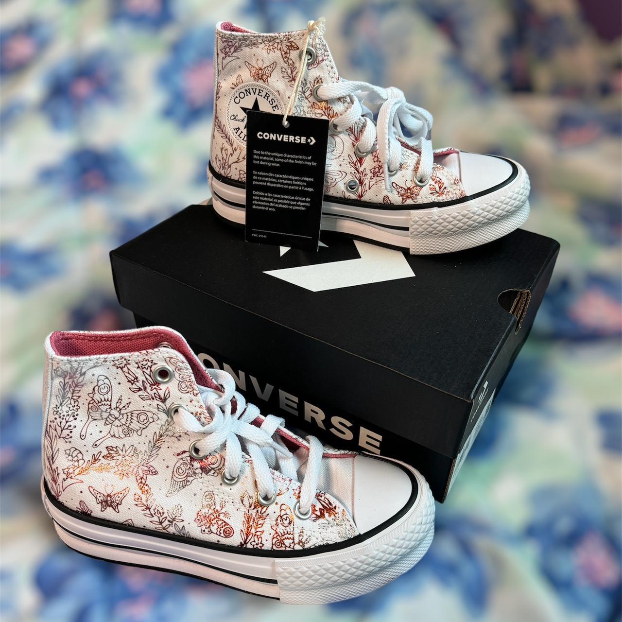 Rose gold converse kids sale