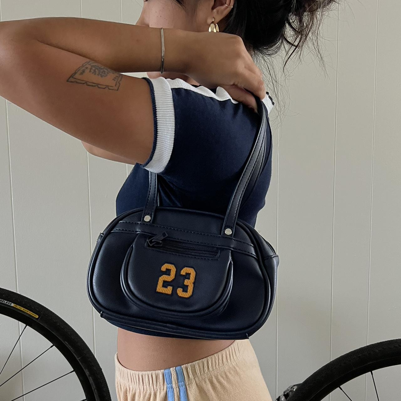 Brandy Melville Women's Navy and Yellow Bag (4)