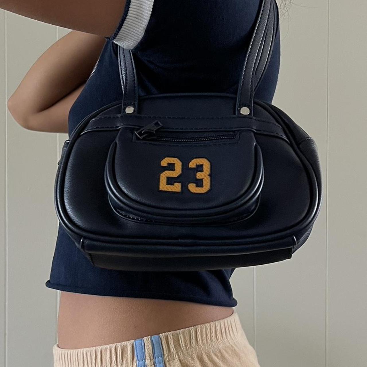 Brandy Melville Women's Navy and Yellow Bag