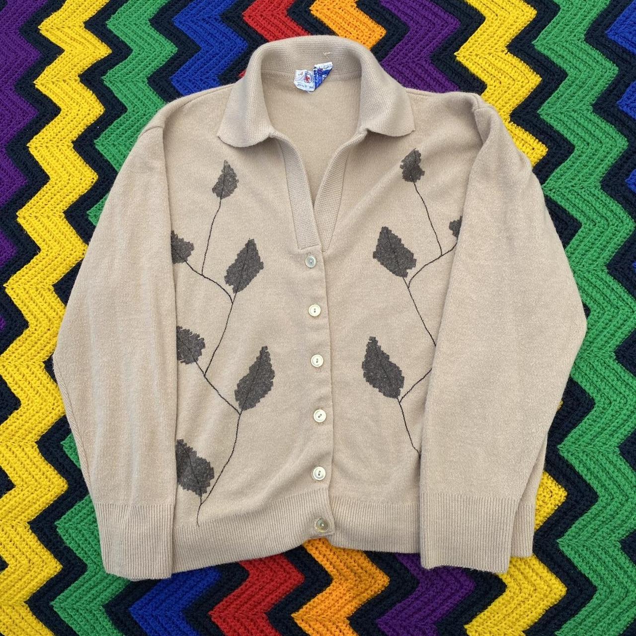 American Vintage Women's Cream and Brown Shirt Depop