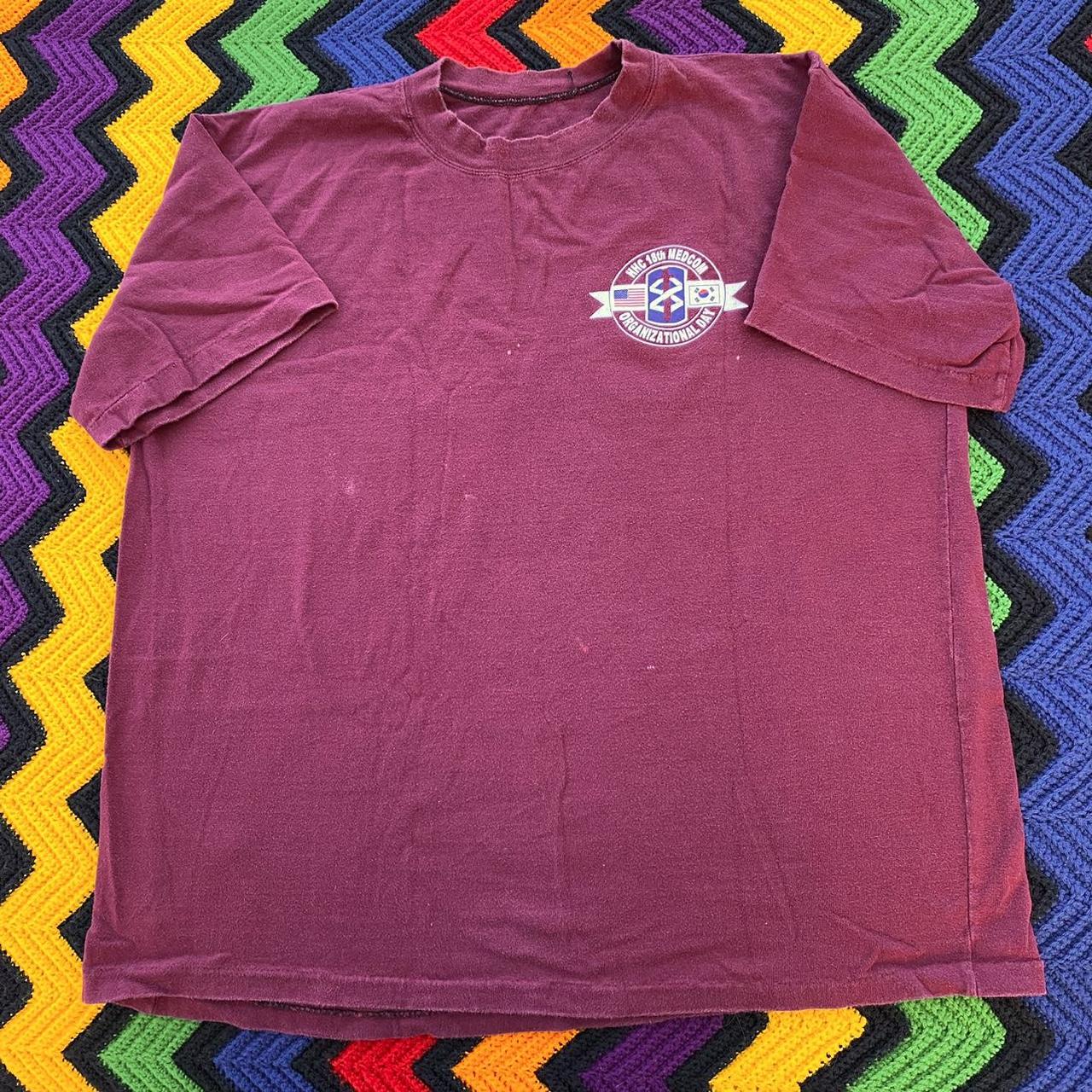 VINTAGE 90’s MEDCOM BURGUNDY T SHIRT 𖤐 LARGE •... - Depop