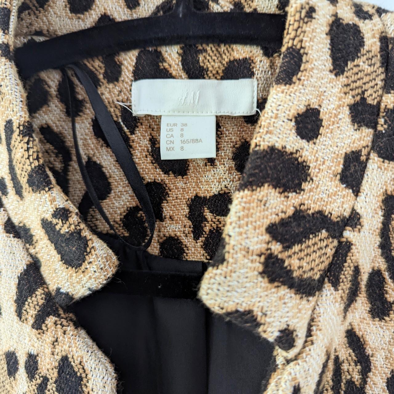 H&M Leopard Print Short Winter Coat, Size Medium,... - Depop