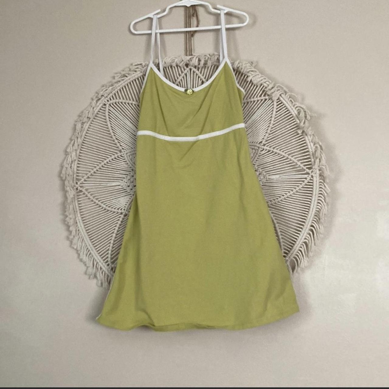 Women's Green and Yellow Dress Depop