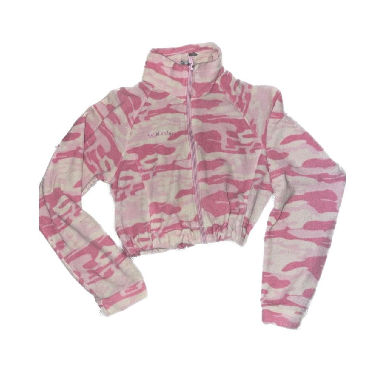 Columbia Sportswear Women's Pink and Cream Jacket | Depop