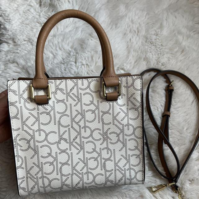 Calvin Klein monogram print crossbody bag, straps - Depop