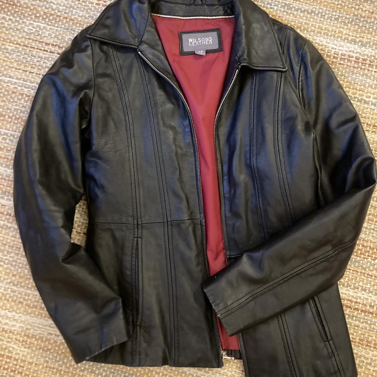 Wilson’s leather jacket size xs, would also fit xxs.... - Depop