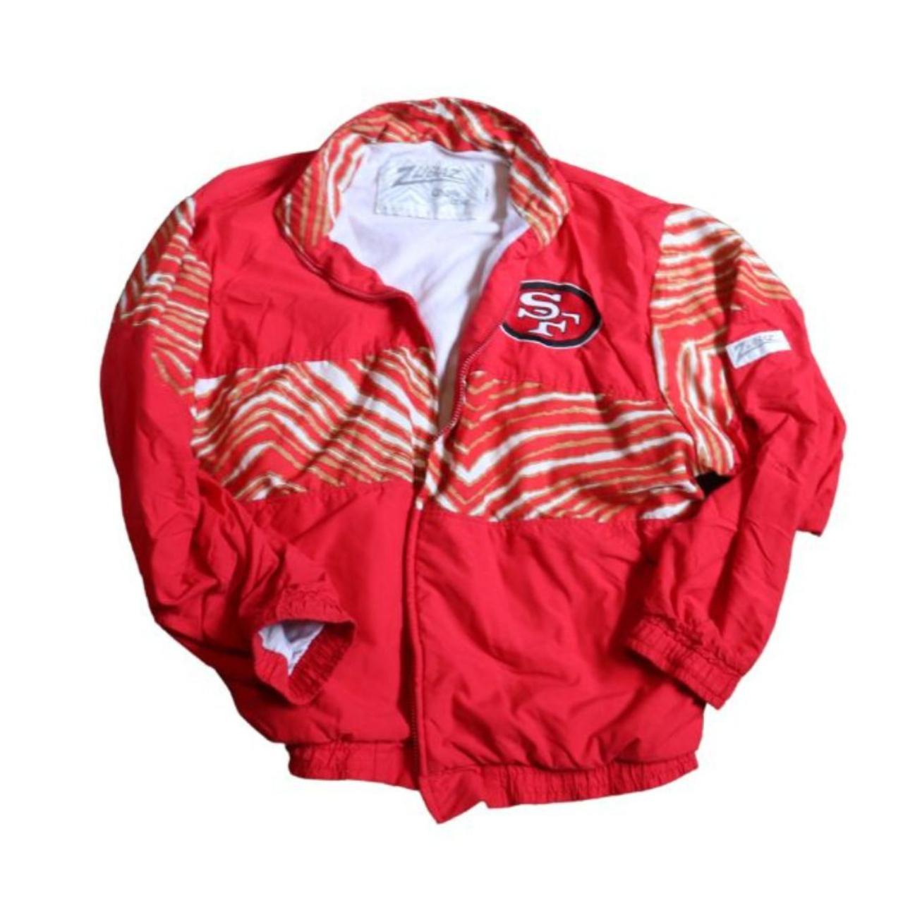 Vintage outlets 90s Sz L NFL Chalk Line Zubaz San Francisco 49ers Jacket Made in USA