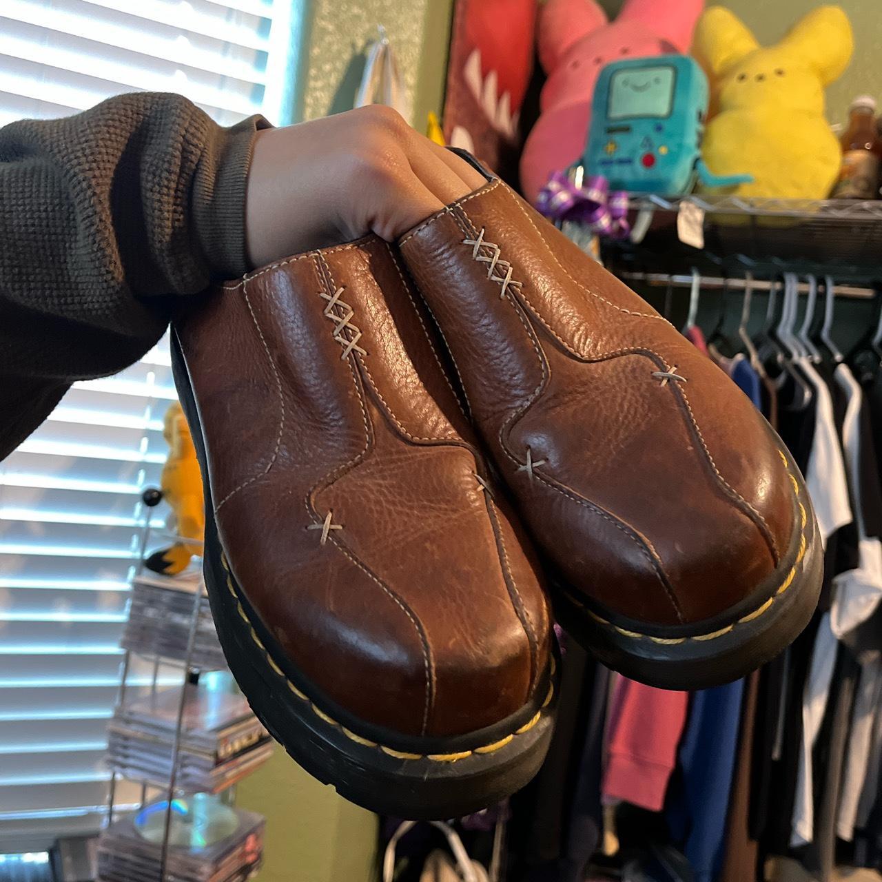 vintage chunky doc marten slip on mule clogs I... - Depop