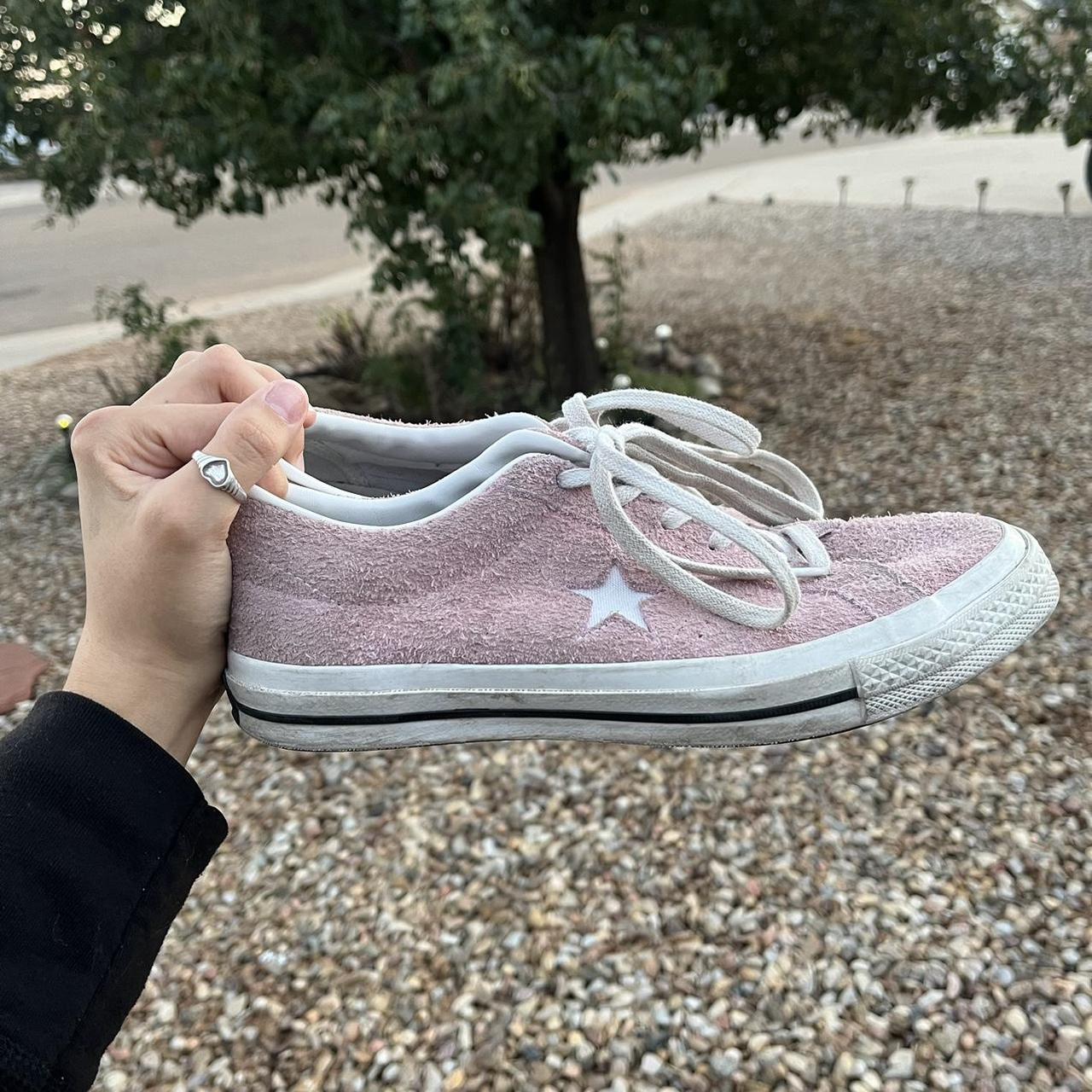 pink suede one star some obvious wear Depop