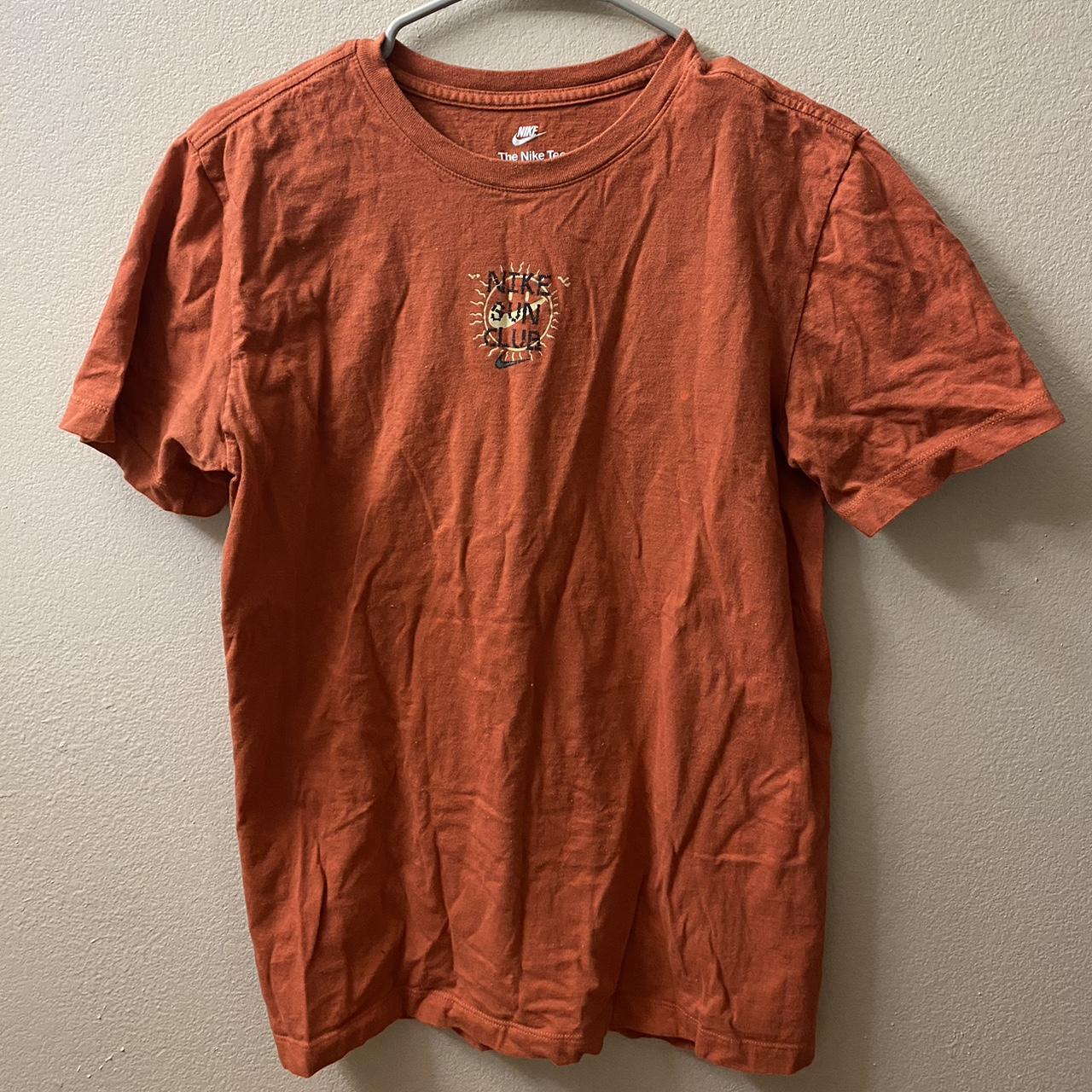 Nike Men's Orange Tshirt Depop