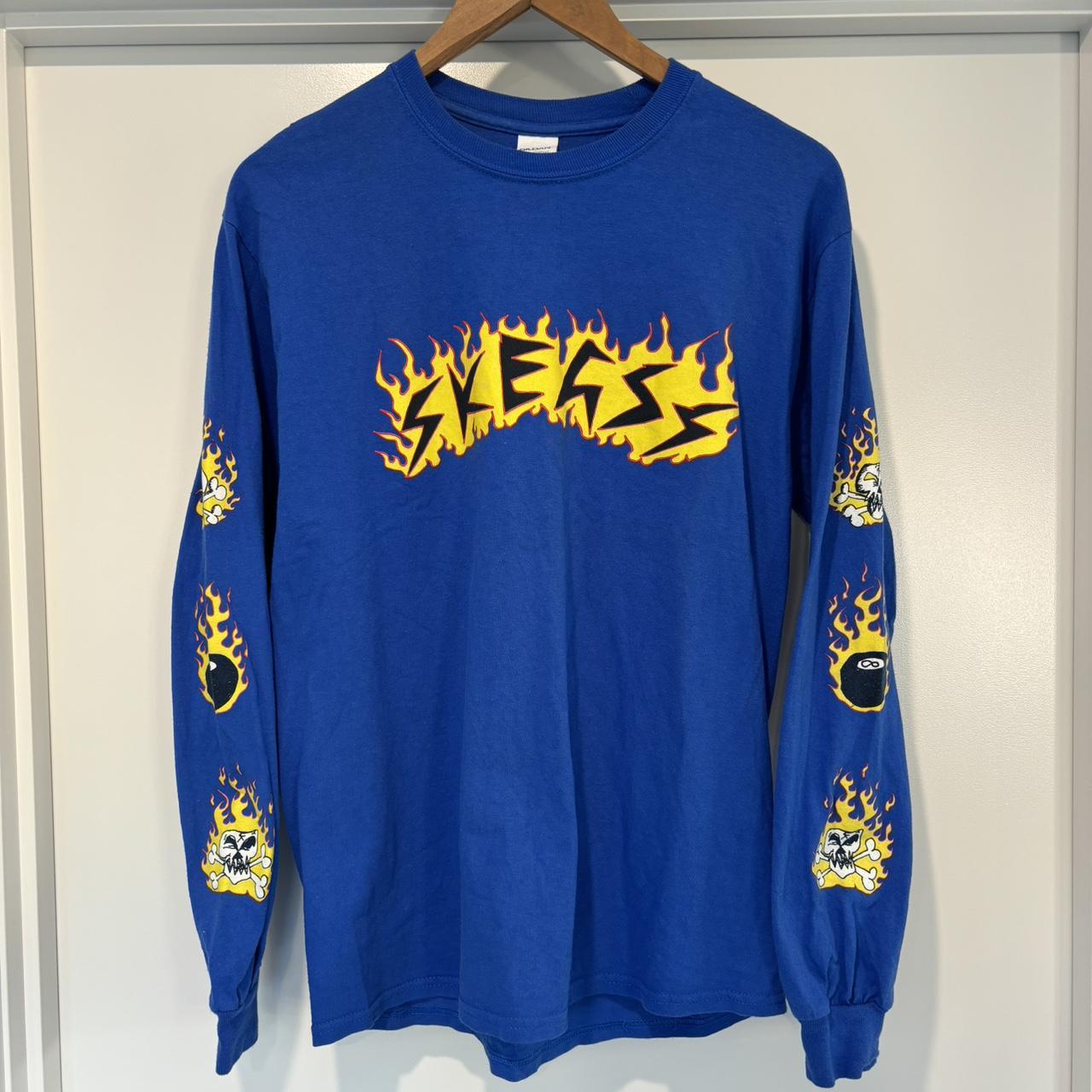 Skegss Long sleeve band t shirt blue Men s size. Depop