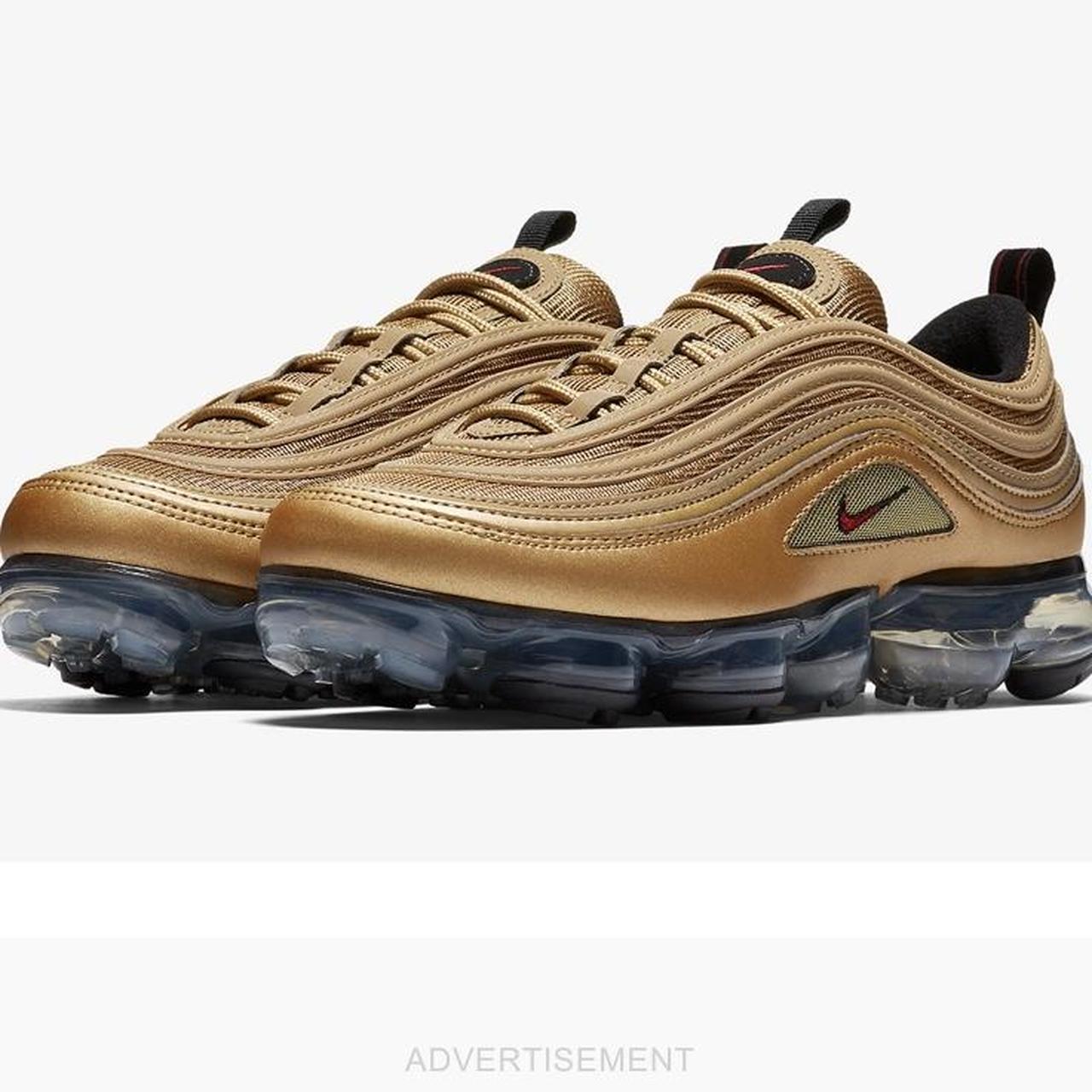 NIKE AIR VAPORMAX 97 metallic gold sneaker athletic. Depop