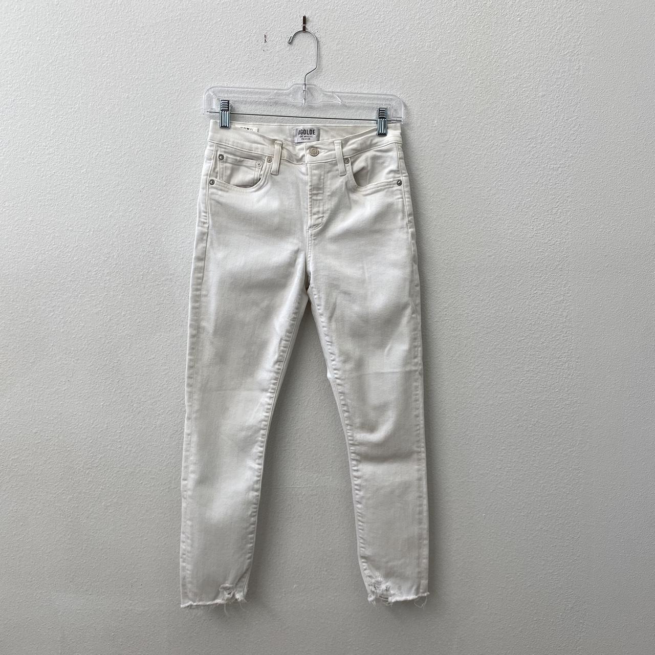 AGOLDE Sophie Crop white distressed skinny