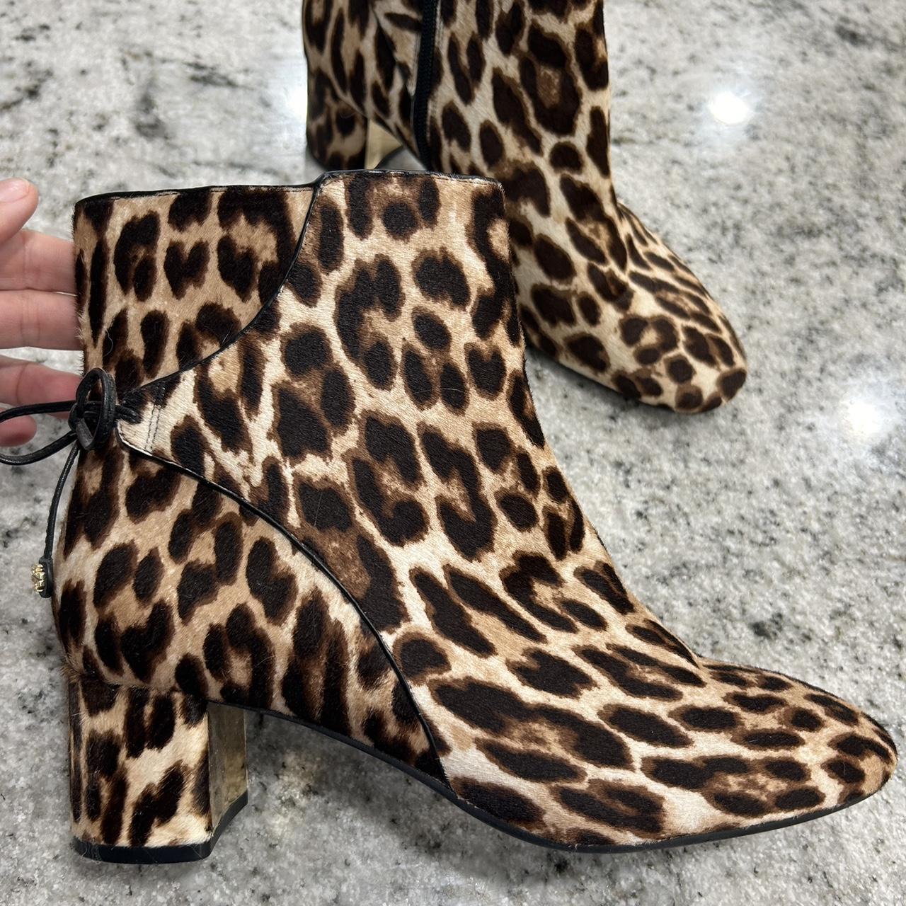 TORY BURCH Laila calf skin leopard print boots Size. Depop