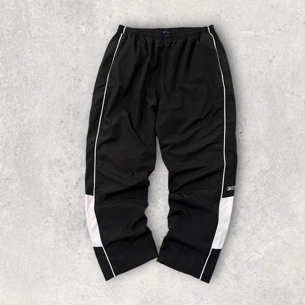 Vintage 00s Reebok Baggy Tracksuit Bottoms Black... Depop