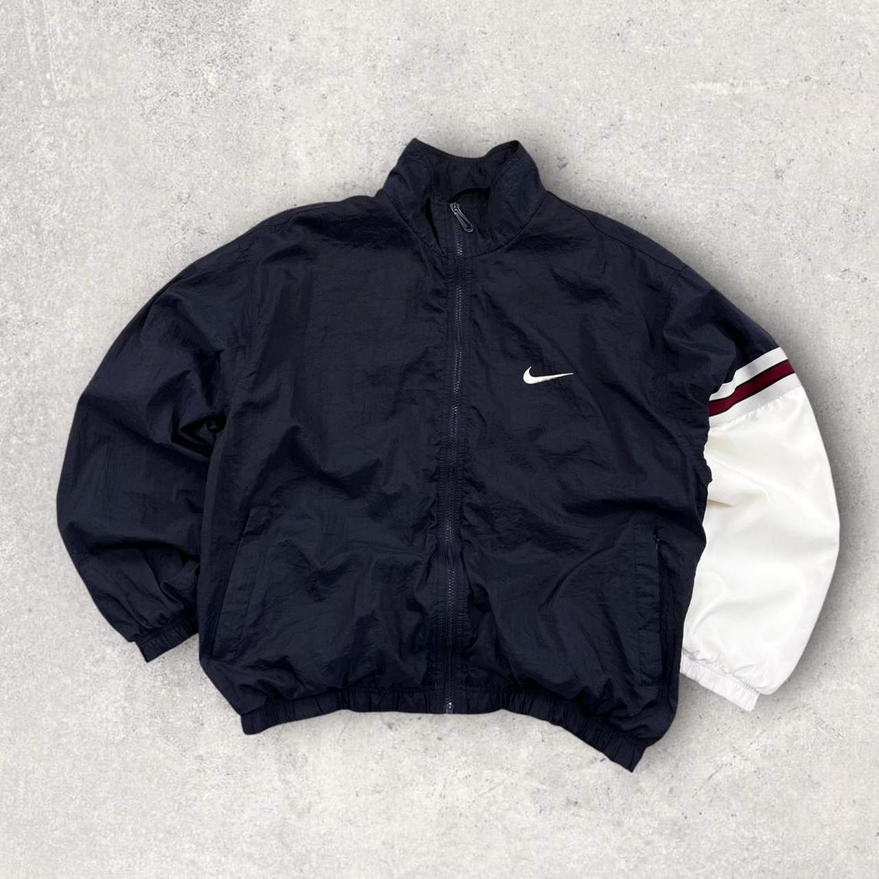 Vintage Y2k Nike Track Jacket Black / White | Depop