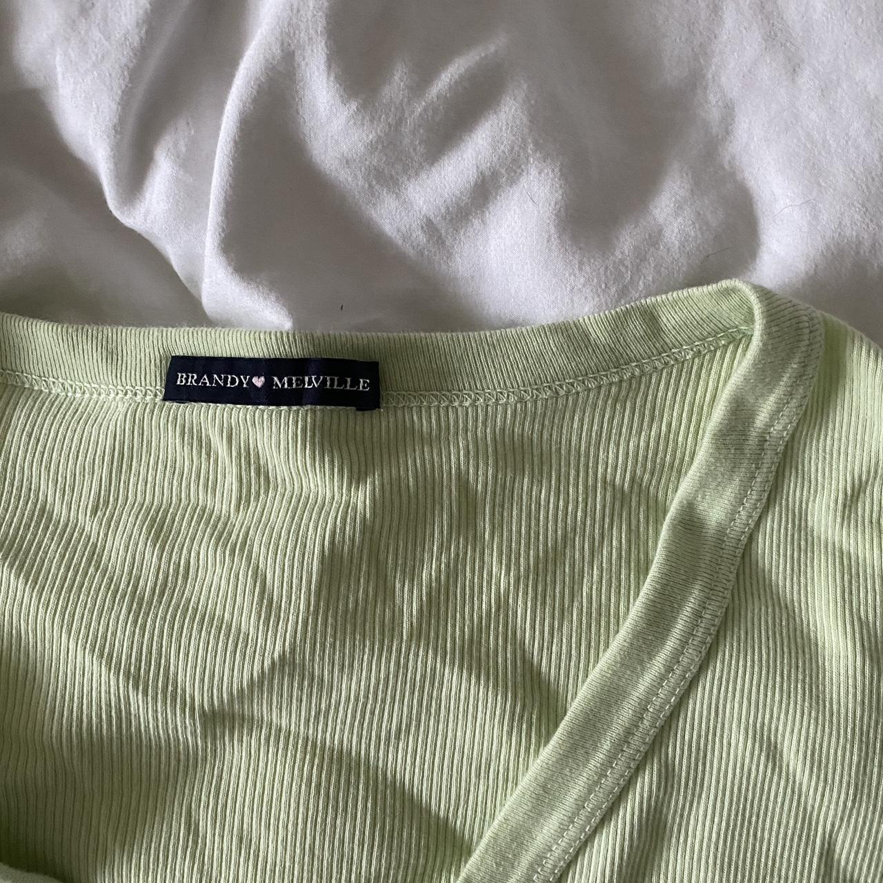 brandy melville green button up long sleeve Depop