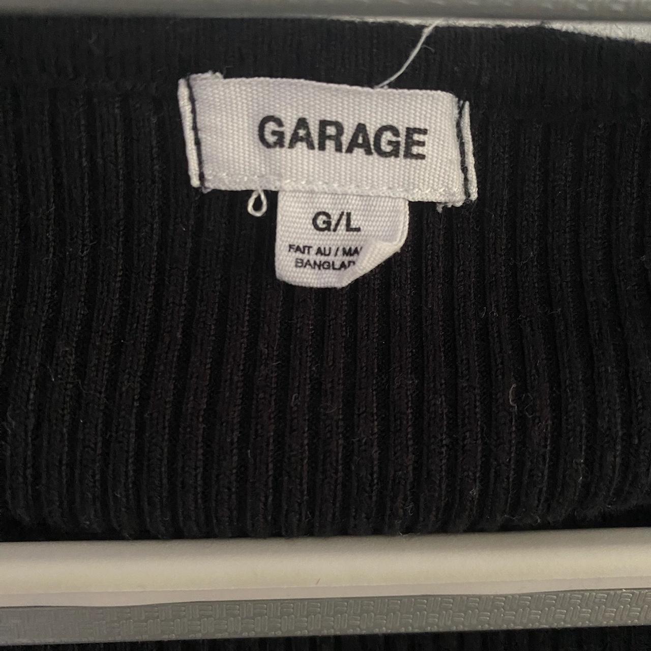 Garage Black ribbed long sleeve crop top w snap... Depop