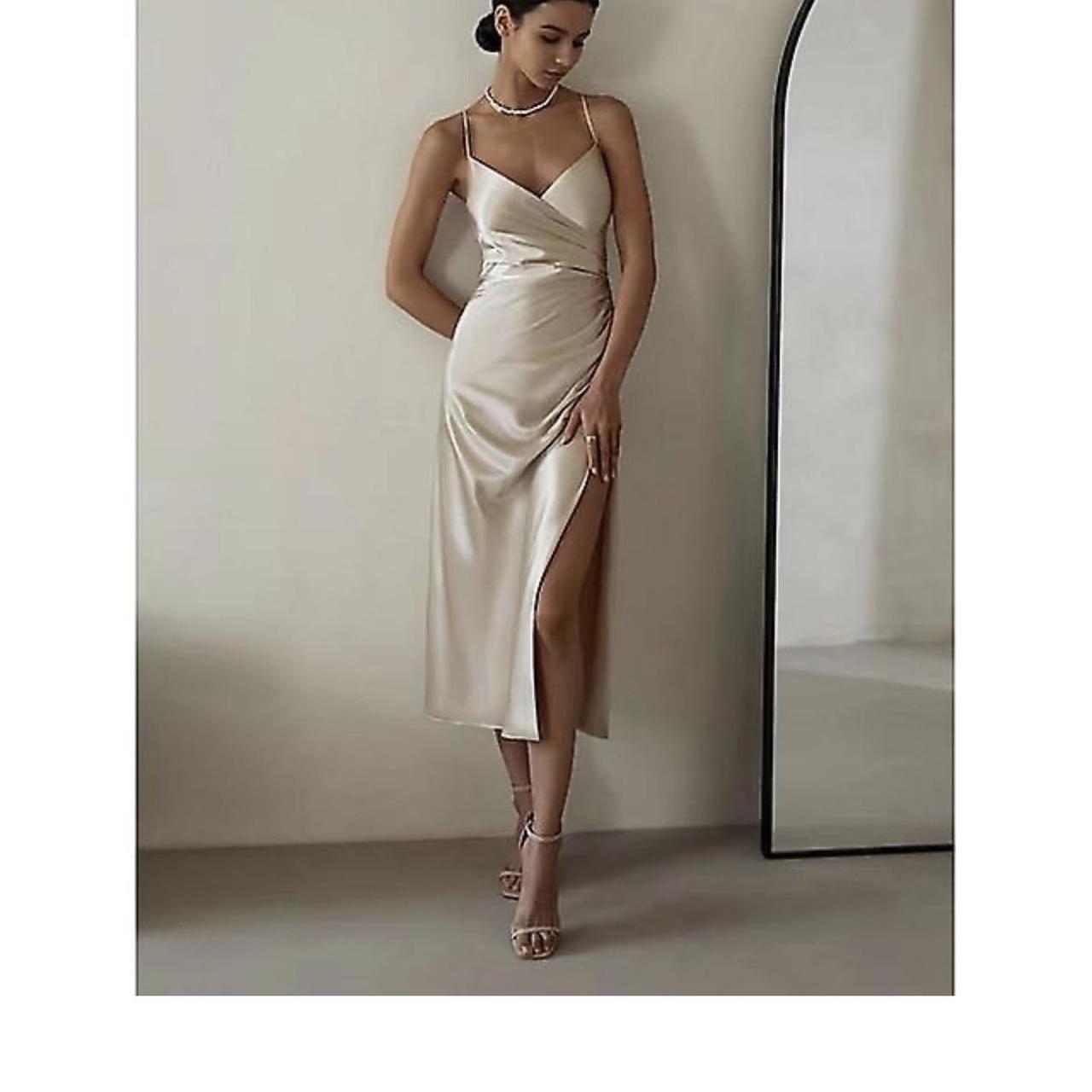 midi satin dress green