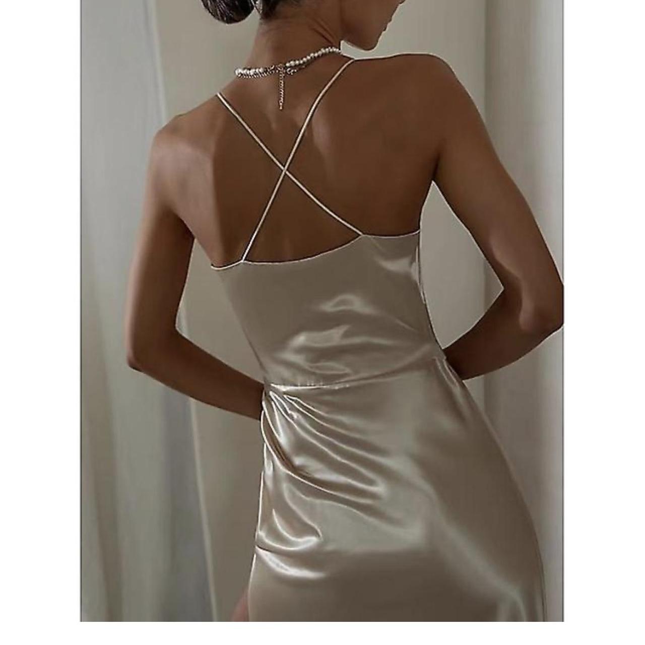 midi satin dress green