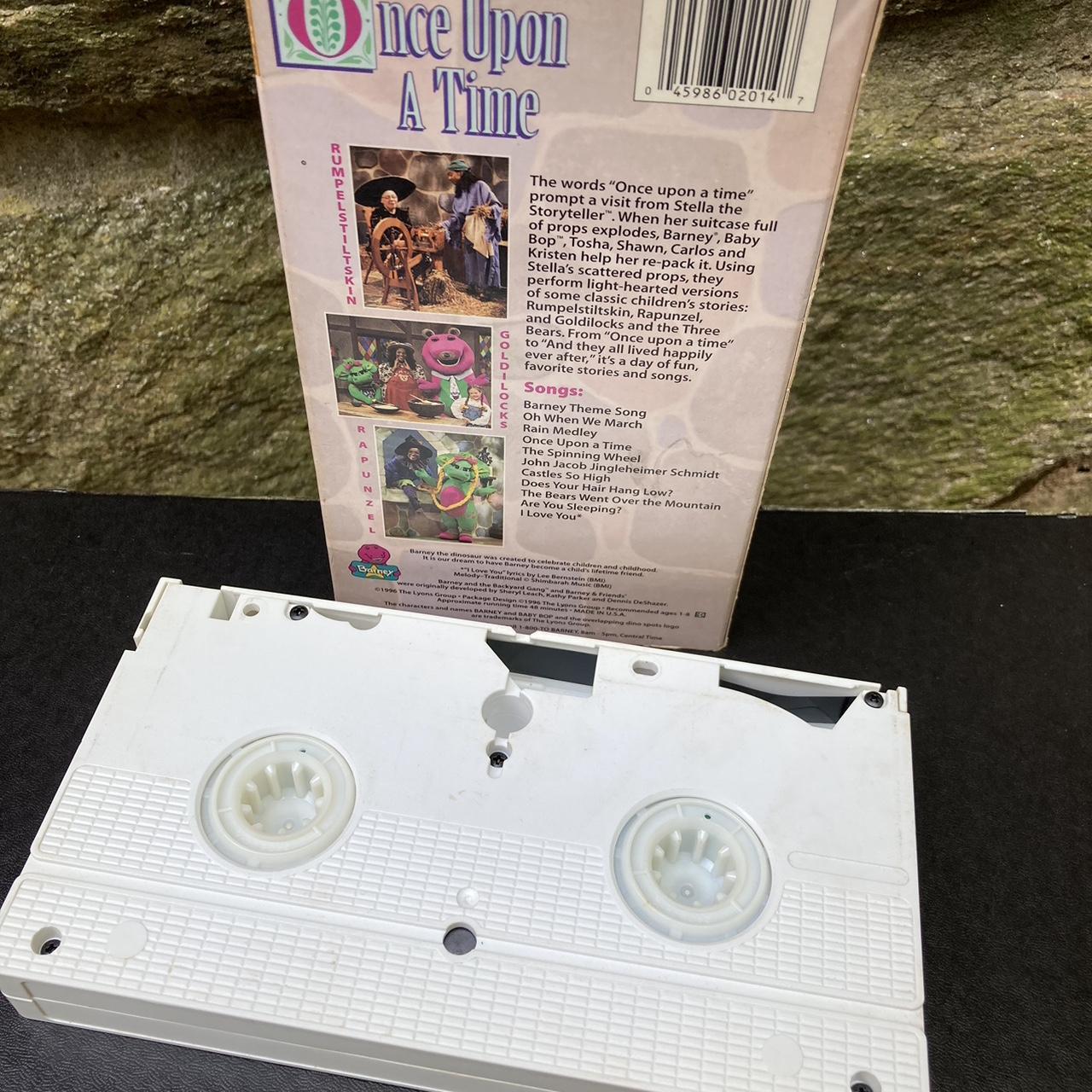 Vintage 1996 Barney’s Once Upon A Time VHS White... - Depop