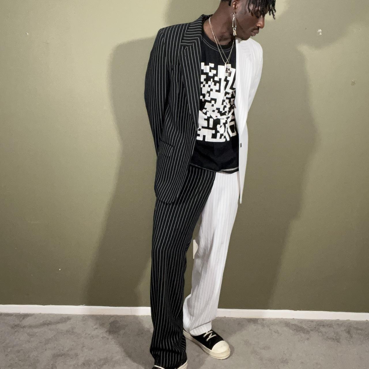 Jaded Man Half White Half Black pants Size 34 Very... Depop