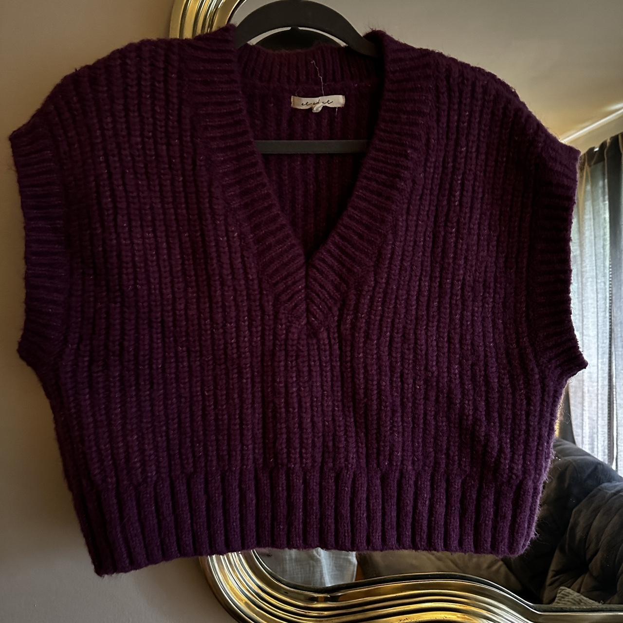 Thick sweater purple sweater vest from dressed in... - Depop