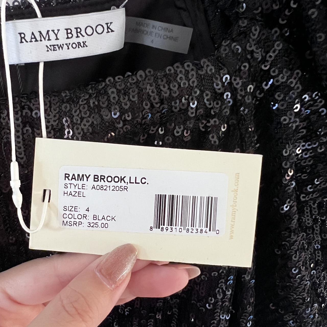 NWT Ramy 2024 Brook Black Hazel Sequin Puff Sleeve Top 2