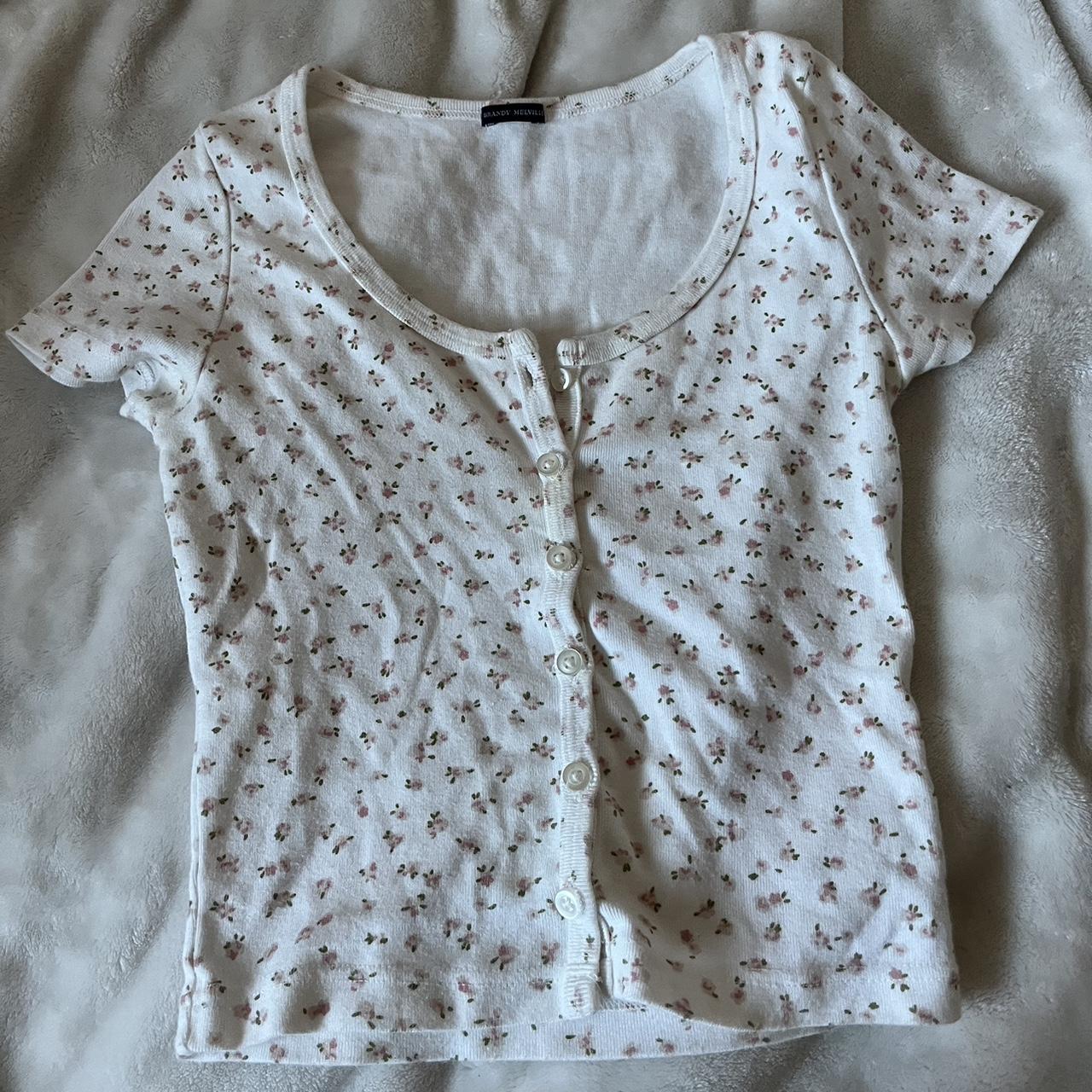 brandy pink floral zelly top great conditions no... Depop